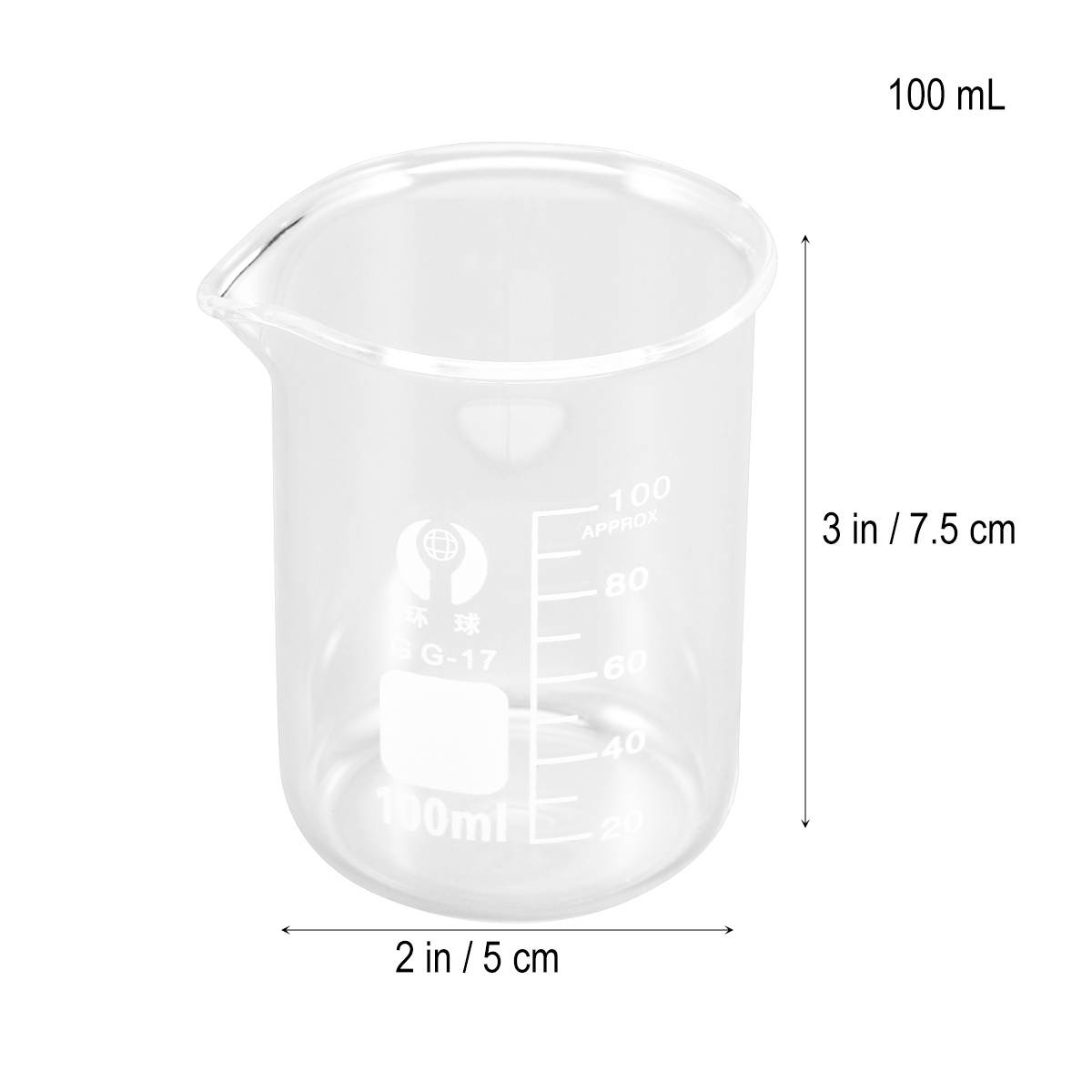 50ML Glass Beaker Premium Durable Graduated Household Kitchen Measuring Cup Drink Water Beaker Chemistry Glassware