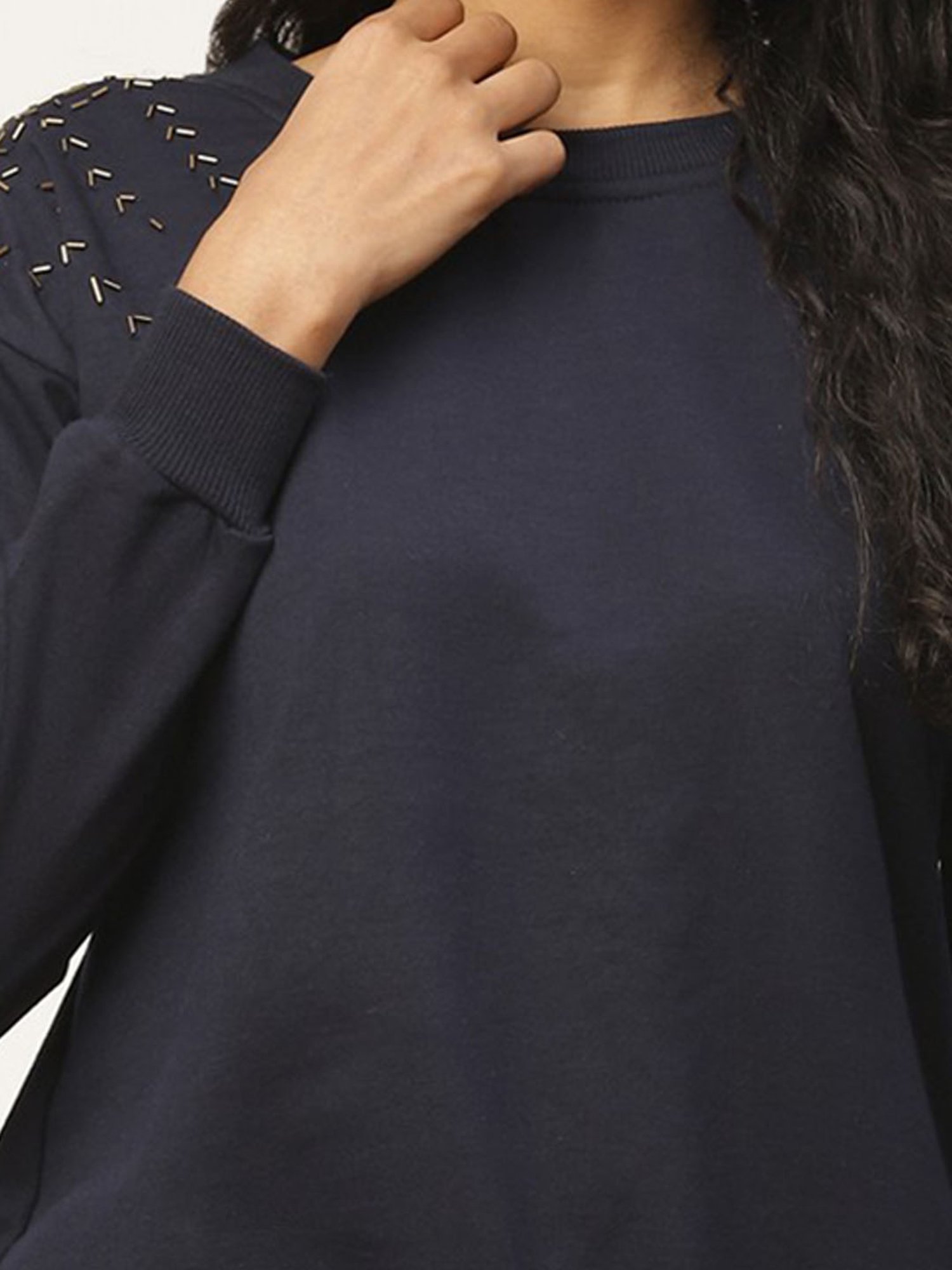 Belle Fille Navy Embellished Sweatshirt