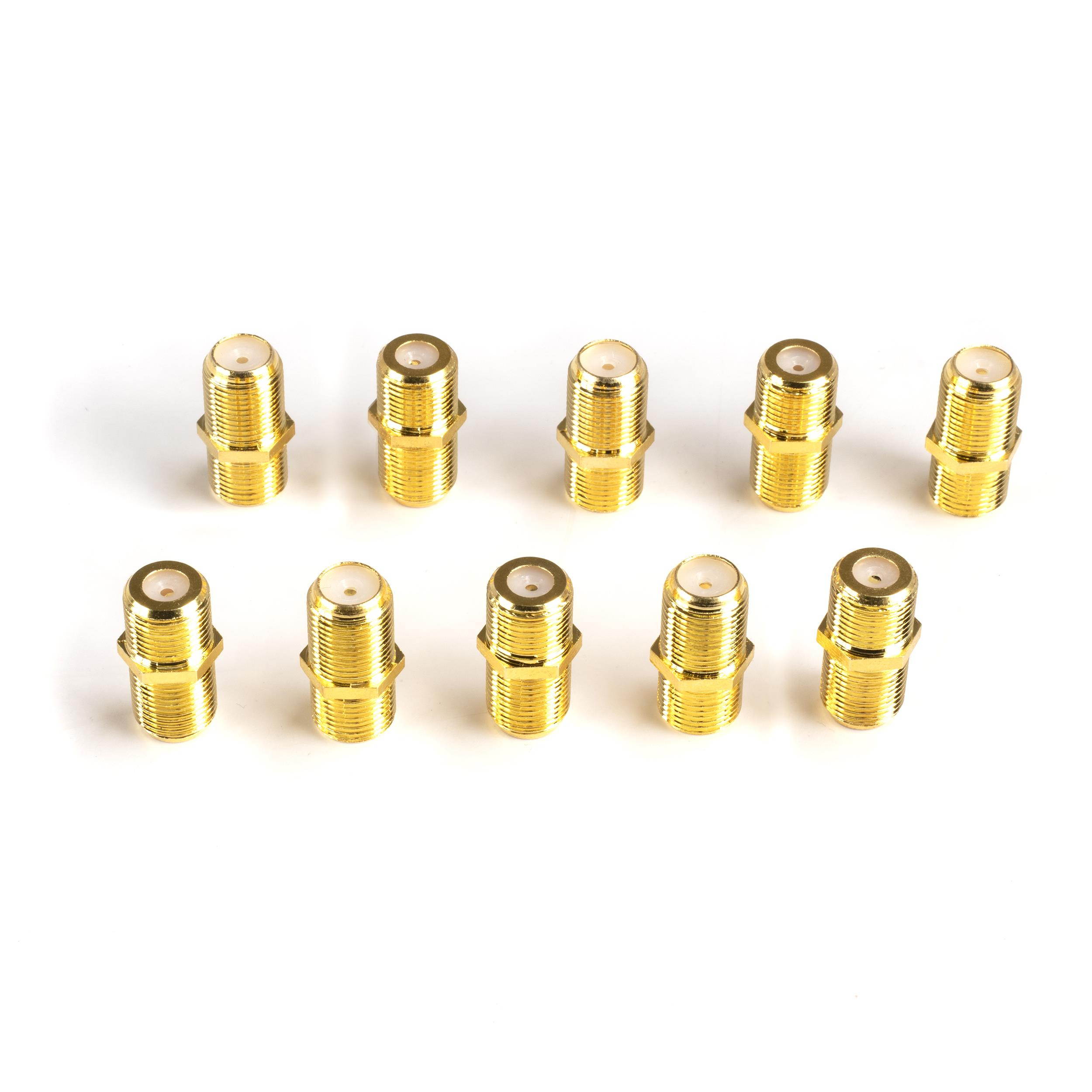 THE CIMPLE CO - Gold Cable Extension Coupler | 100 Pack | Connects Two Coaxial Video Cables, for Coax F81 (female to female) | High Quality 3GHz Satellite, Cable TV, and Cable Internet Rated