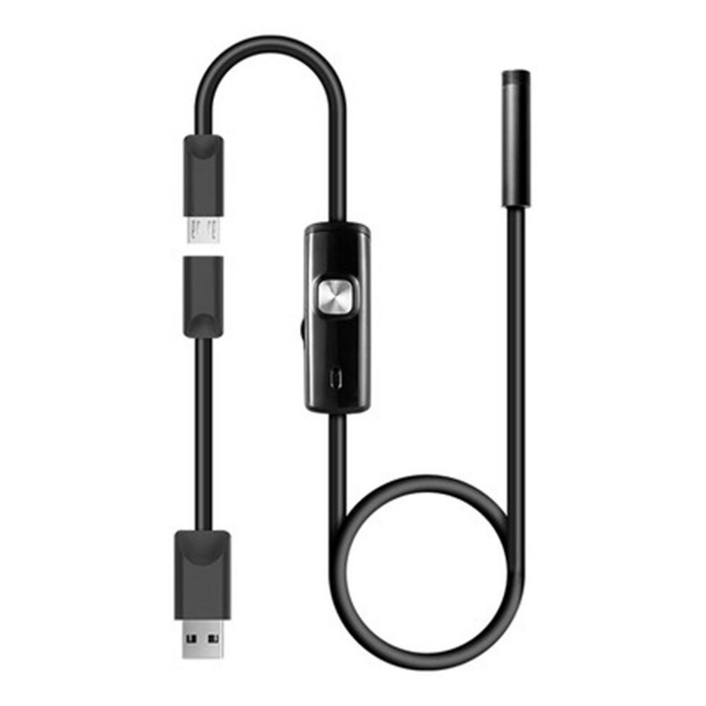 Lejiahong 1 M 7mm Lens USB Cable Mini Rigid Inspection Camera Snake Tube Waterproof Endoscope Borescope with 6 LED for Android Phone