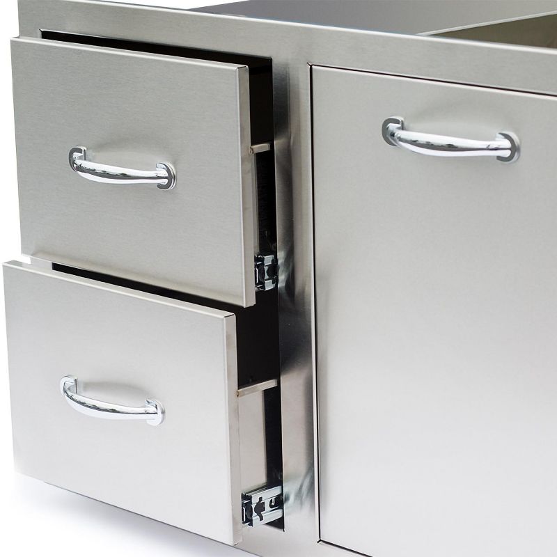 Summerset  33-Inch Stainless Steel Double Drawer & Roll-Out Propane Tank Storage Combo SSDC2-33LP.