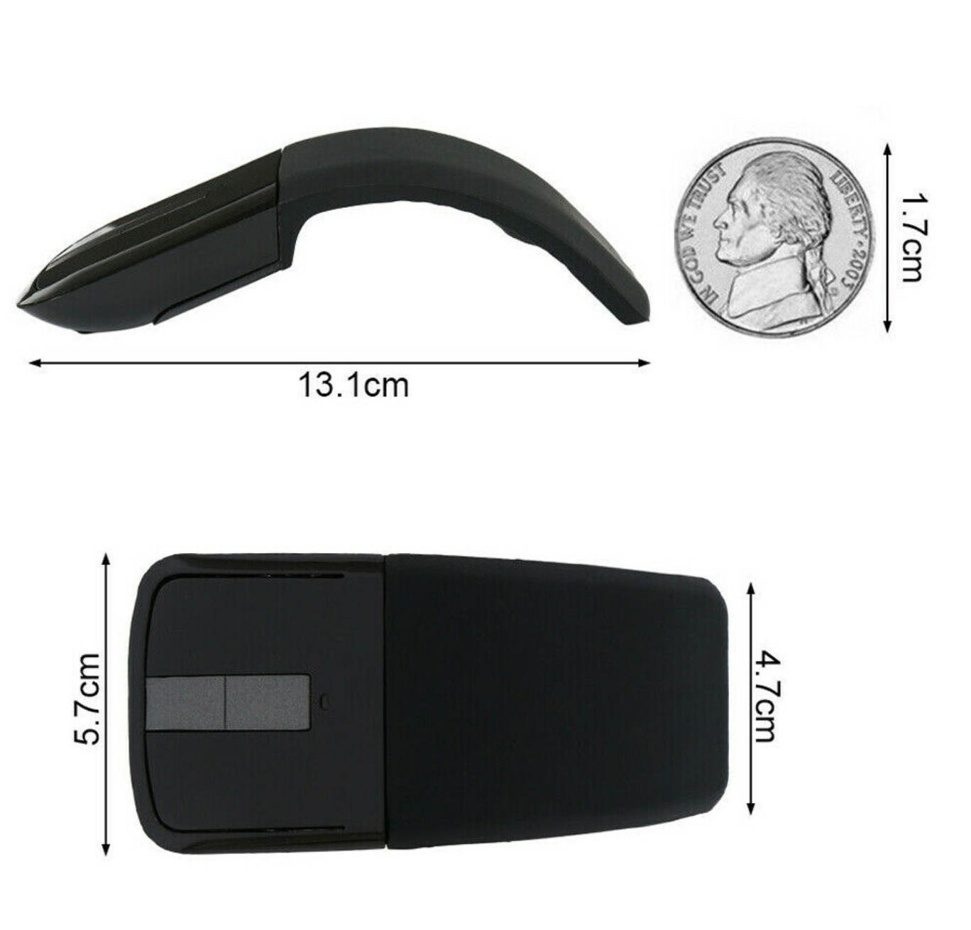 Wireless Foldable Mouse For Microsoft-Surface Arc Touch 3D Computer Mouse 2.4Ghz