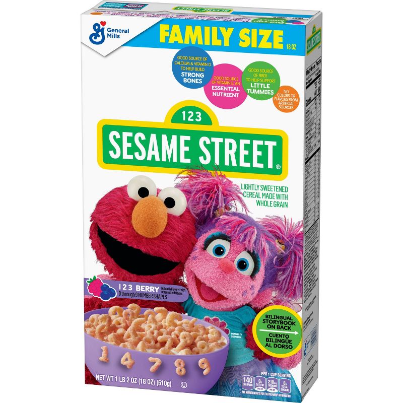 Sesame Street 123 Berry Family Size Cereal - 18oz - General Mills