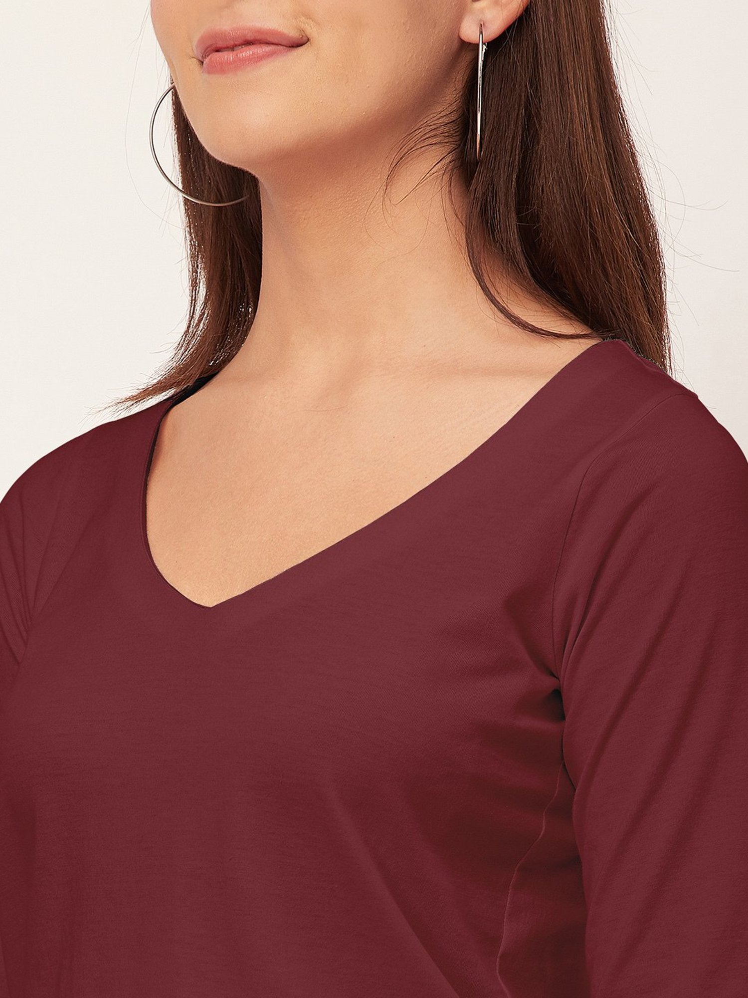 Moomaya Wine Regular Fit Crop Top