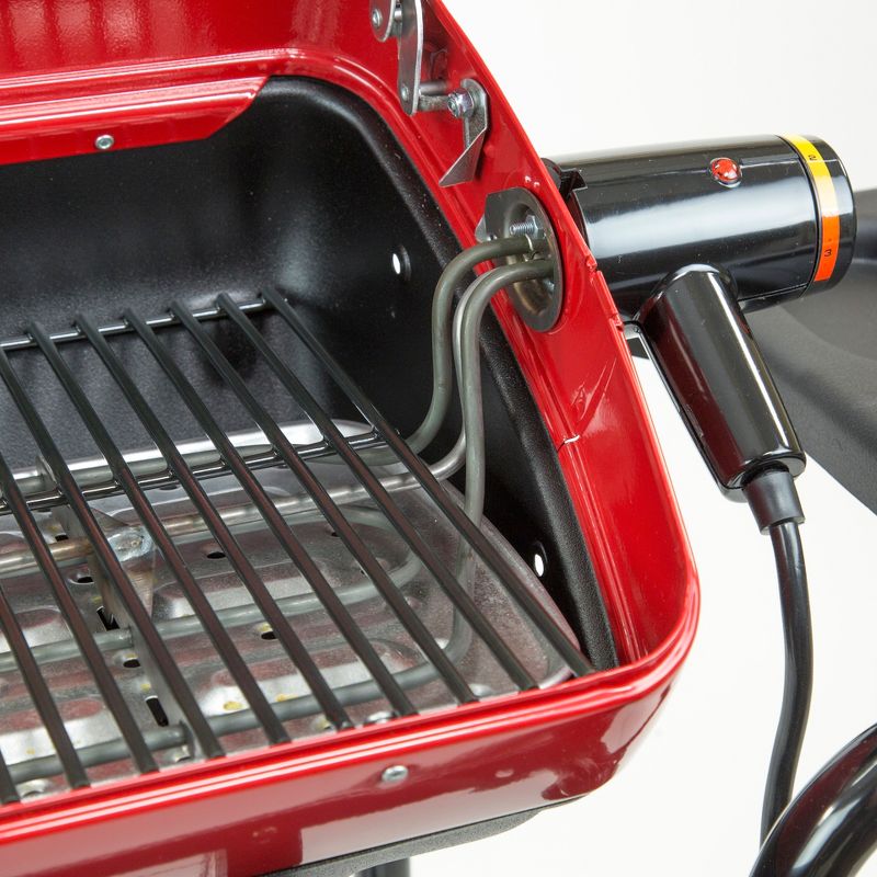 Americana Electric Cart Grill with Composite Wood Side Tables and Shelf Model 9325U - Meco