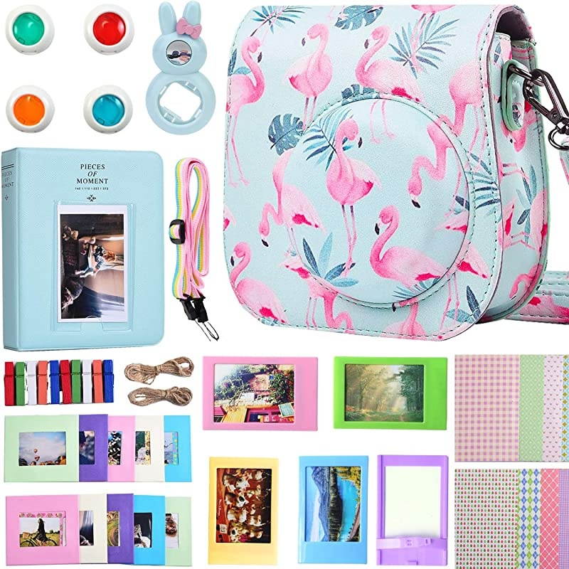 Case & Accessories Compatible with Fujifilm Instax Mini 9/8 / 8+ Instant Film Camera, Bundle Pack Include Album, Filters, Strap & Other Accessories. [Kitty,9 Items Kit] by