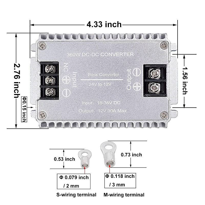 DC to DC High Efficiency Voltage Converter 24V to 12V 30A 360W Buck Converter DIY Power Supply Step Down Transformer