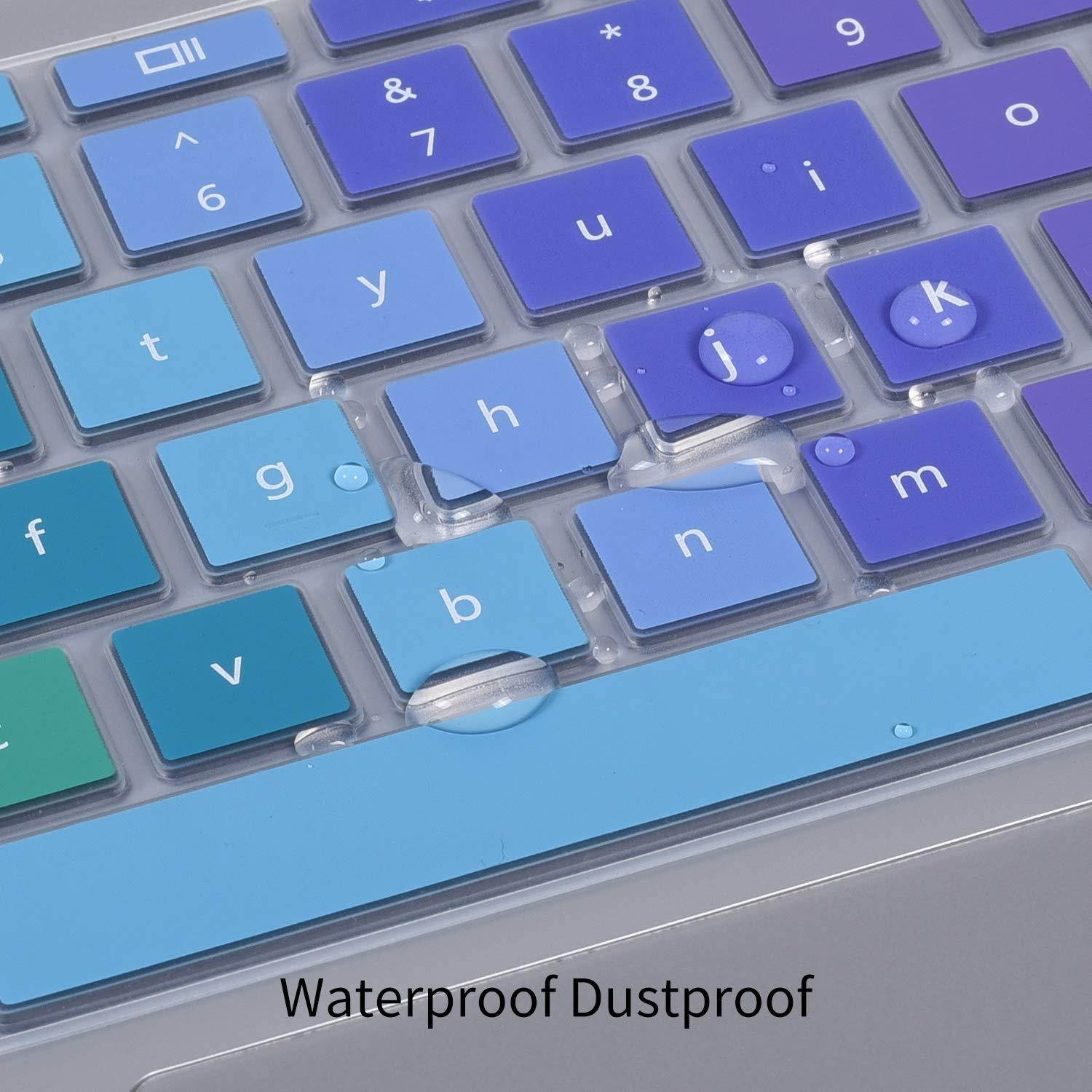 CaseBuy Ultra Thin Keyboard Cover for HP Chromebook 11 x360 11.6" & HP Chromebook 11 G2 / G3 / G4 / G5 / G6 EE 11.6 Inch Chromebook Protective Skin(NOT Fit HP Chromebook G5 EE), Rainbow