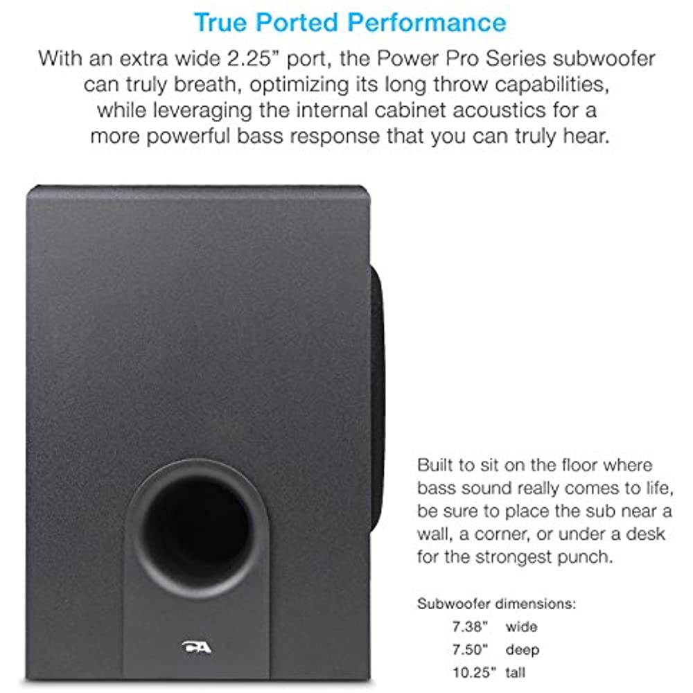 Cyber Acoustics CA-3602FFP 2.1 Speaker Sound System with Subwoofer and Control Pod - Great for Music, Movies, Multimedia Pcs, Macs, Laptops and Gaming Systems