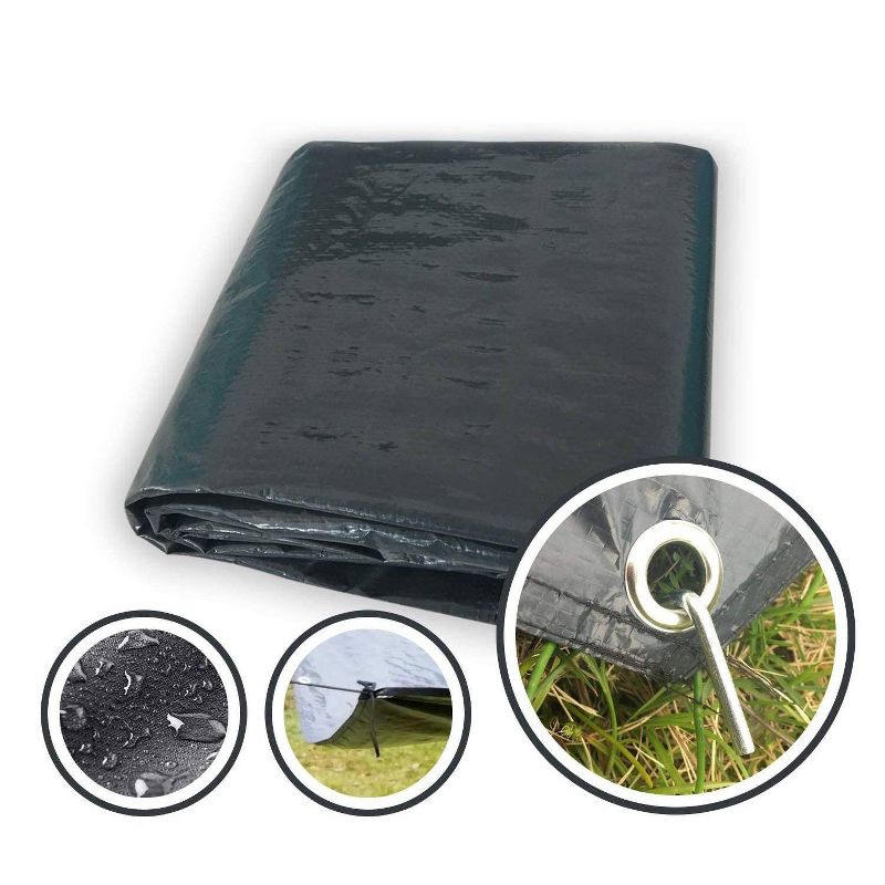 12' x 12' Waterproof PE Tarp Floor Mat for Screen House Gazebo - Alvantor