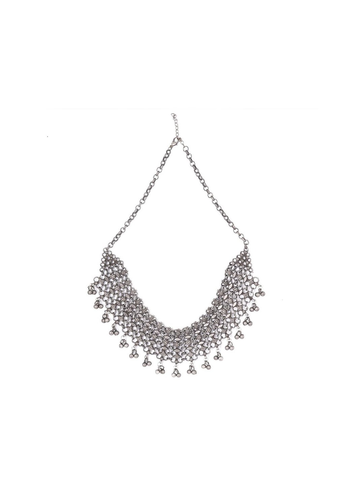 Teejh Alvira Antique Silver Polish Necklace