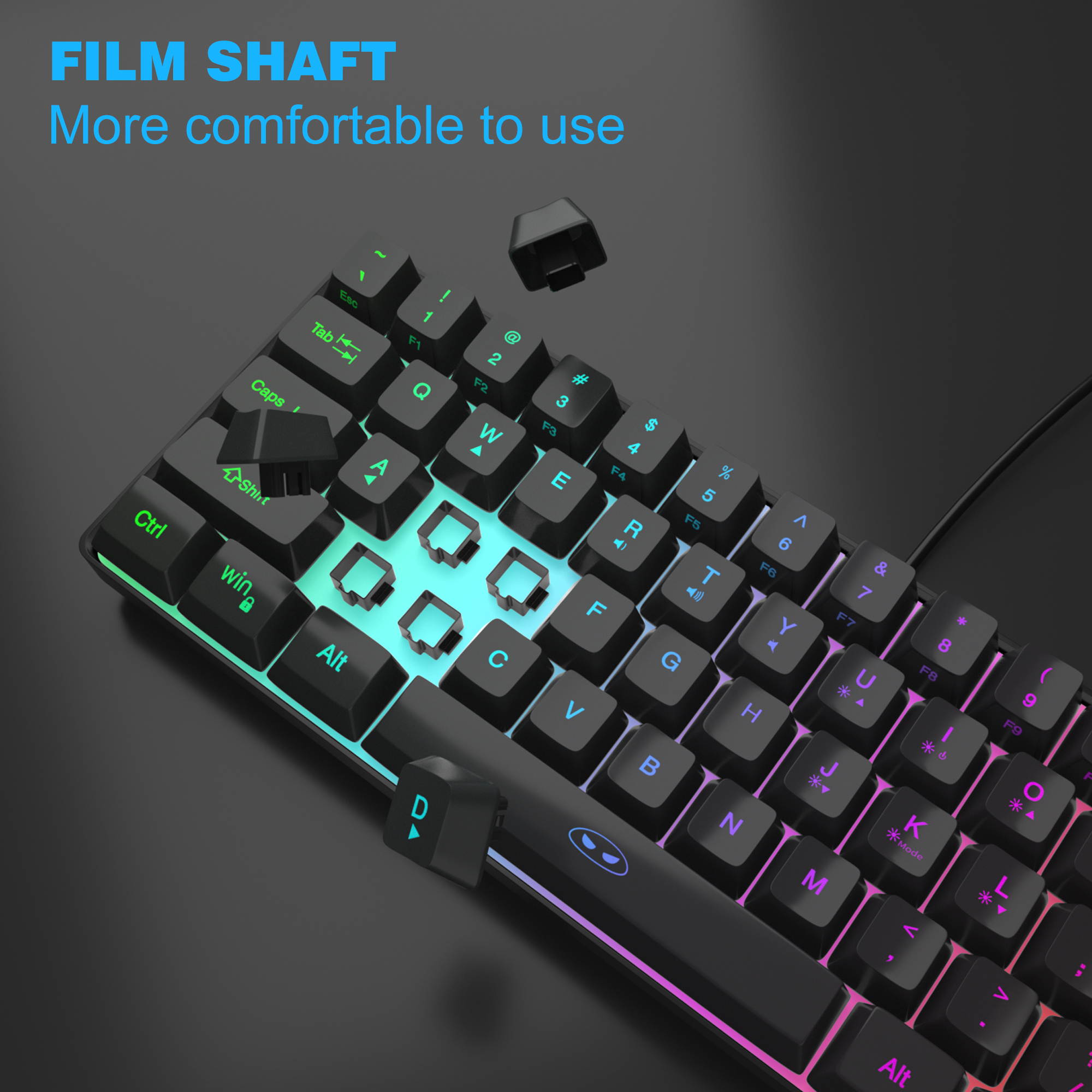 MageGee TS91 Mini 60% Gaming/Office Keyboard,Waterproof Keycap Type Wired RGB Backlit Compact Computer Keyboard for Windows/Mac/Laptop