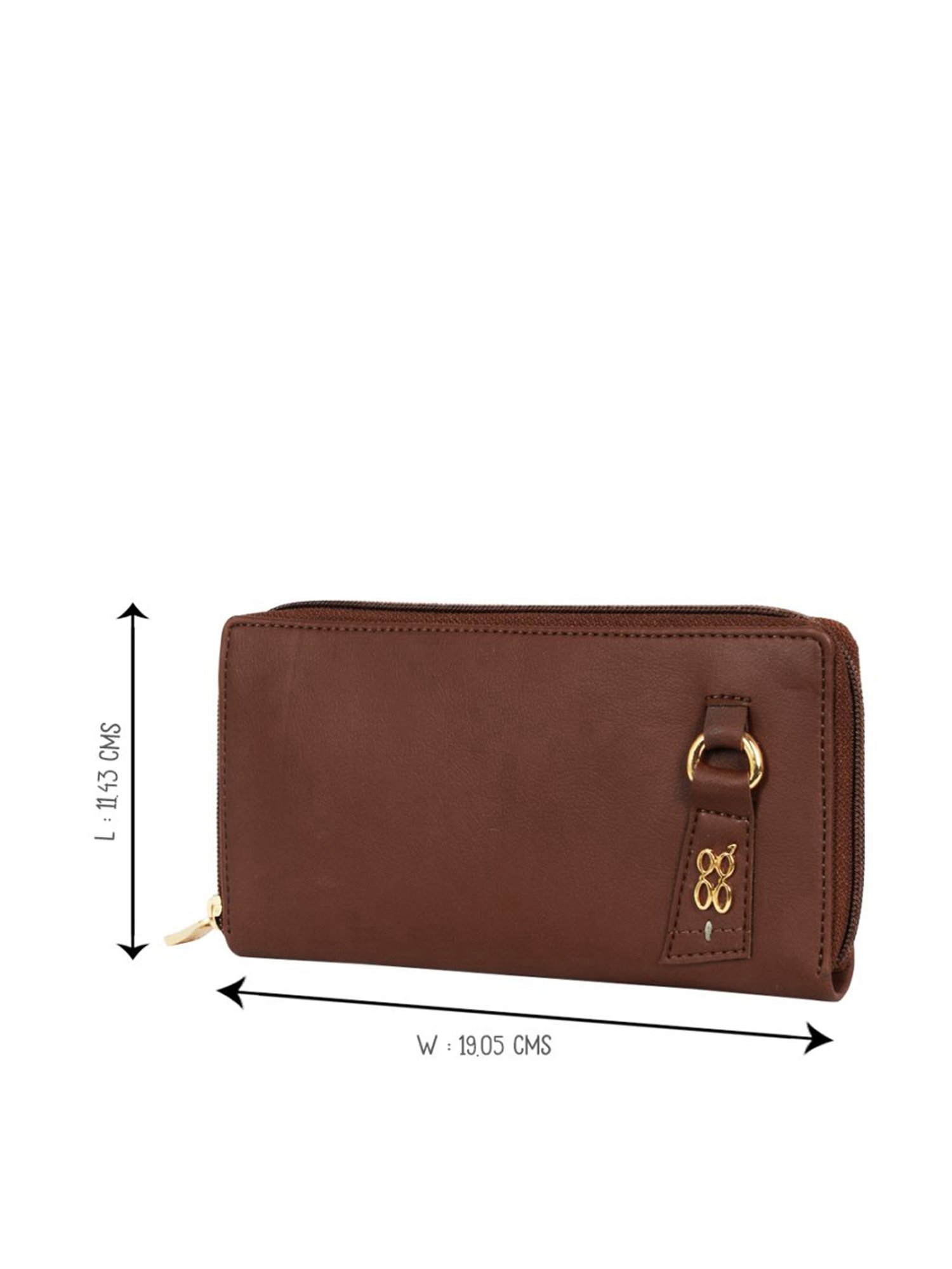 Baggit Brown Solid Zip Around Wallet for Women