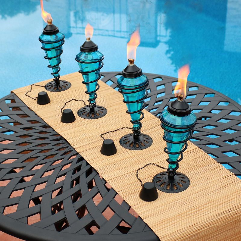 5.5" Petite Lantern Metal Table Torch Black - TIKI