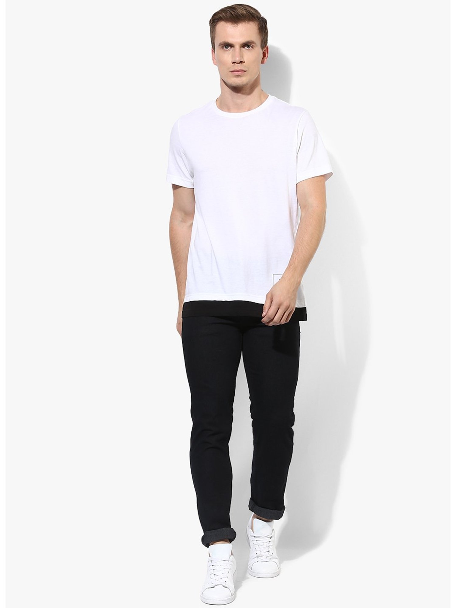 Hangup Plus Black Regular Fit Lightly Washed Jeans