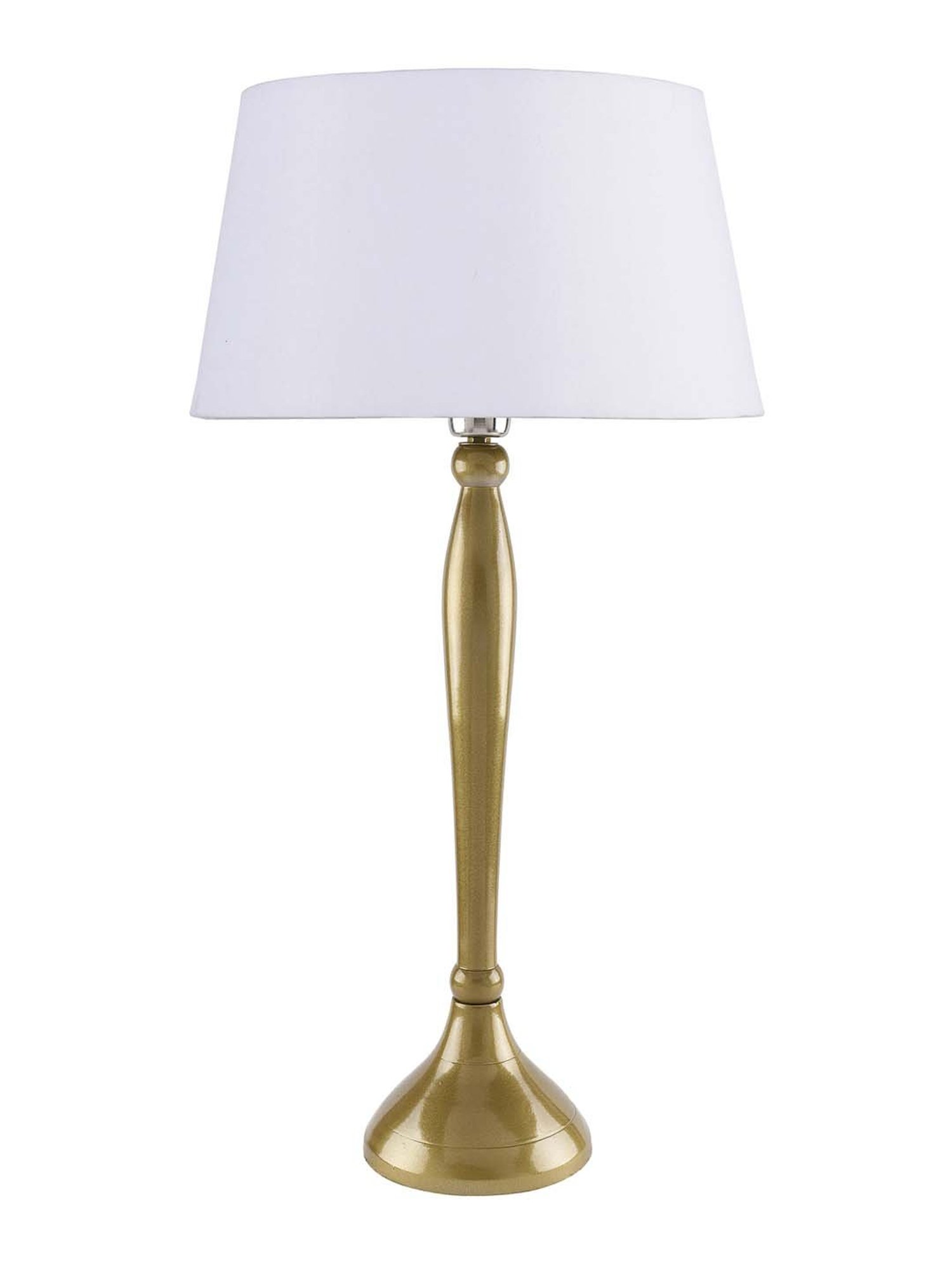 Homesake Golden Royal Ovoid Brushed Lamp with White Drum Shade (Bulb Included) - Set of 1