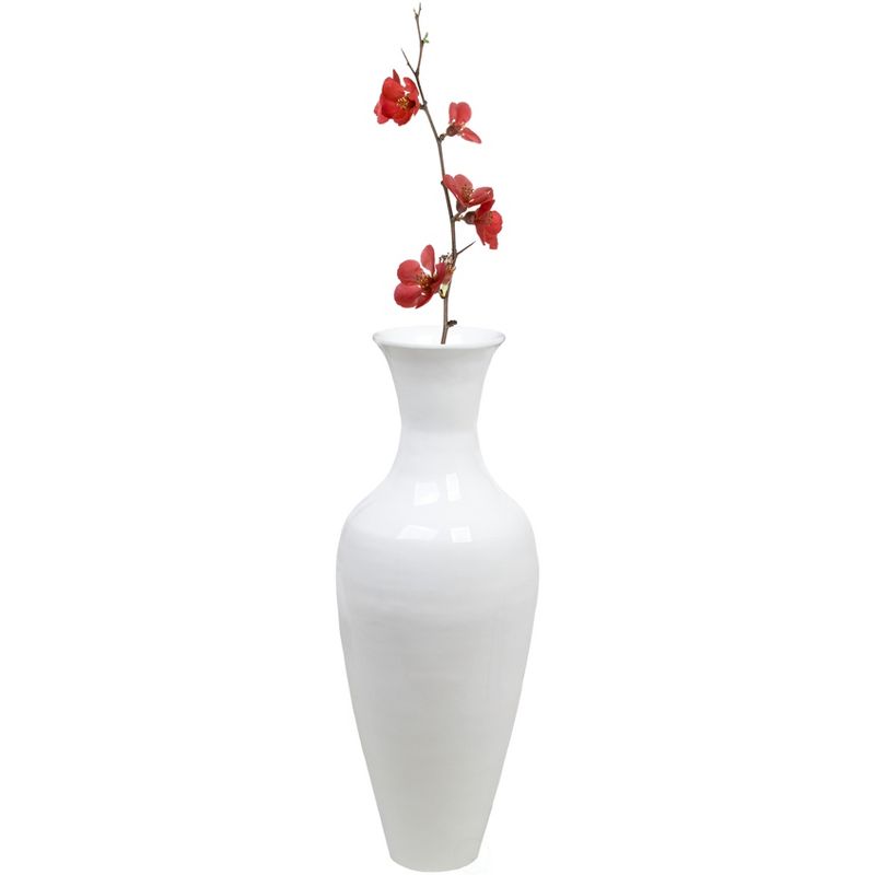 Uniquewise 37 Inch White Modern Bamboo Tall Floor Vase