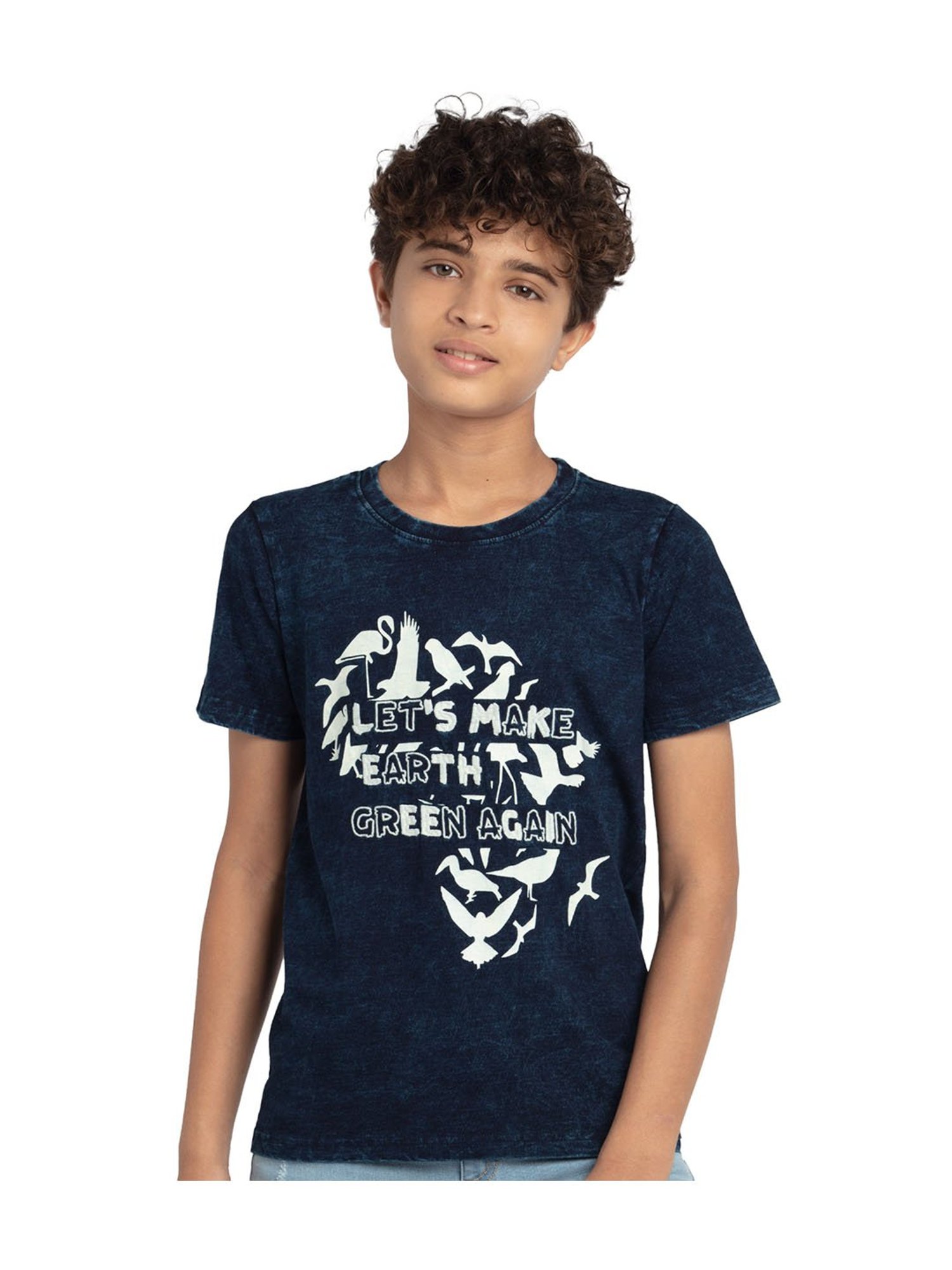 Under Fourteen Only Kids Navy Printed T-Shirt