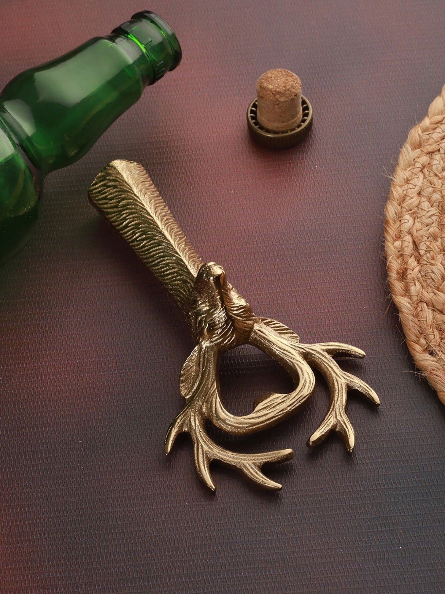 Trovea's Deer Design Golden Bottle Cap Opener