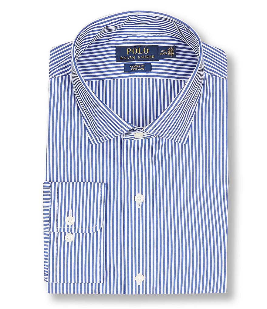 Polo Ralph Lauren Classic Fit Spread Collar Striped Dress Shirt