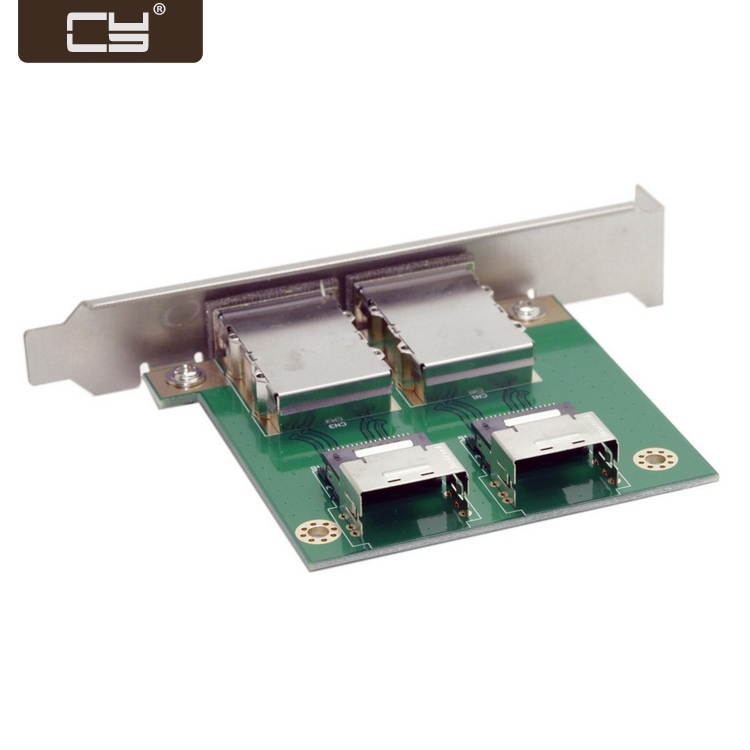 CY Dual Ports Mini SAS SFF-8088 To SAS 36Pin SFF-8087 PCBA Female Adapter With PCI Bracket SF-035