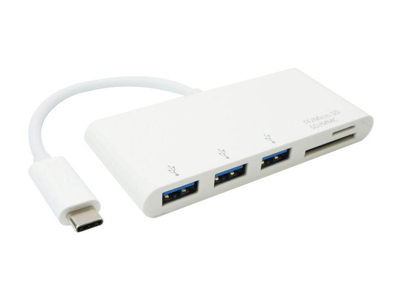 DAT 6638D USB 3.1 Type-C to Micro SD/TF + 3 x USB 3.0 Hub