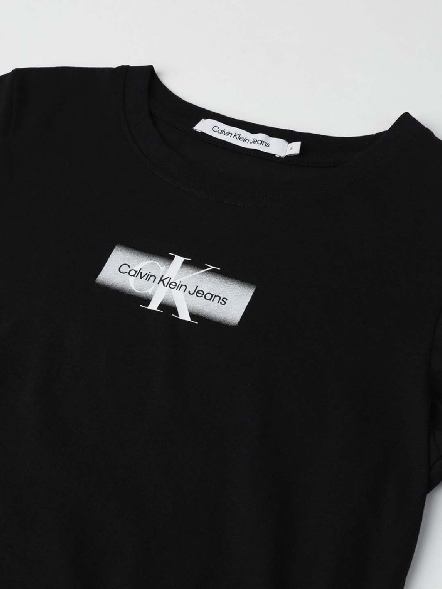 CALVIN KLEIN Black Cotton Logo Print T-Shirt