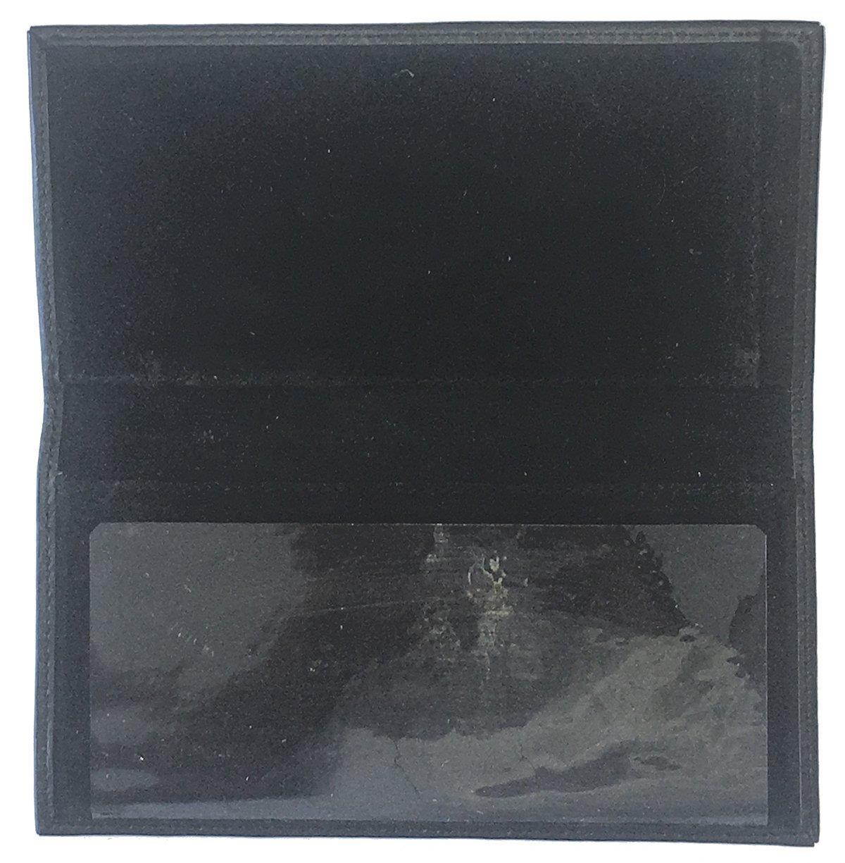 Black Basic Leather Checkbook Cover