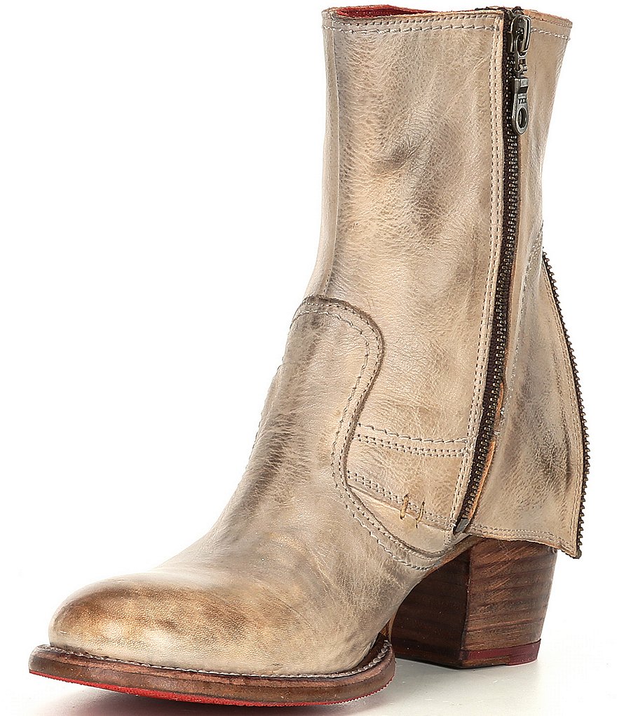 Bed Stu Iris Leather Block Heel Booties