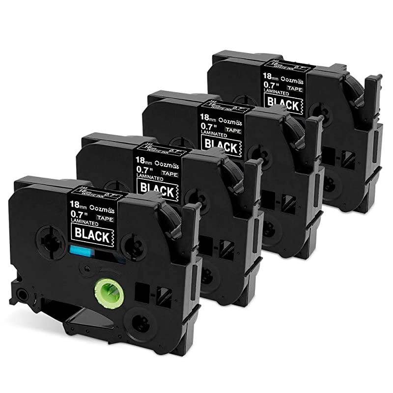 TZe345 TZe White on Black Tape 18mm 34 Inch Compatible with Brother PTouch Cartridges TapeTZ Label Tape for PTD400AD 4Pack