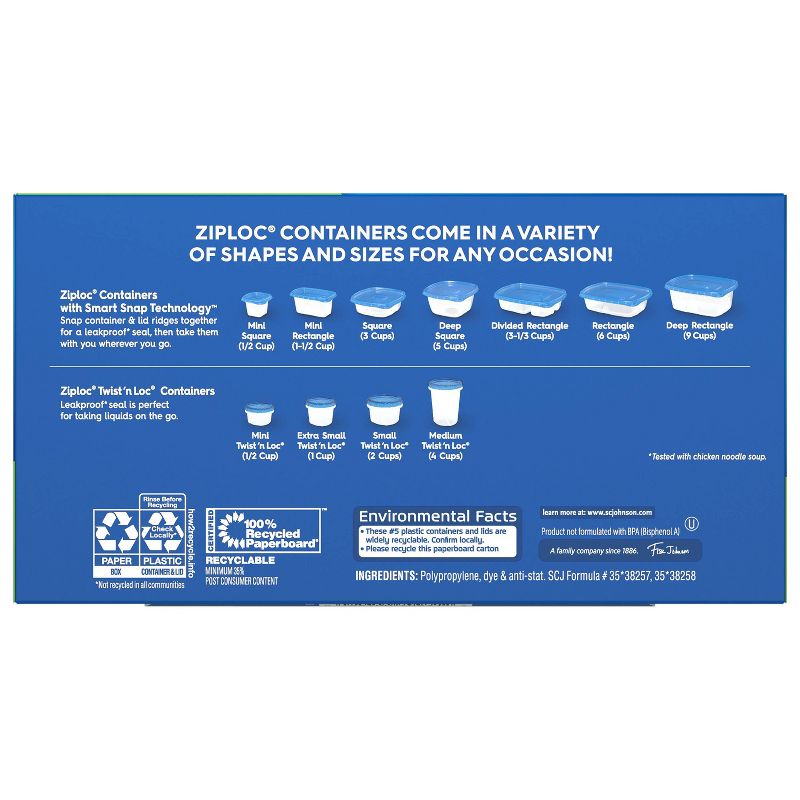 Ziploc Square Extra Small Container - 8ct