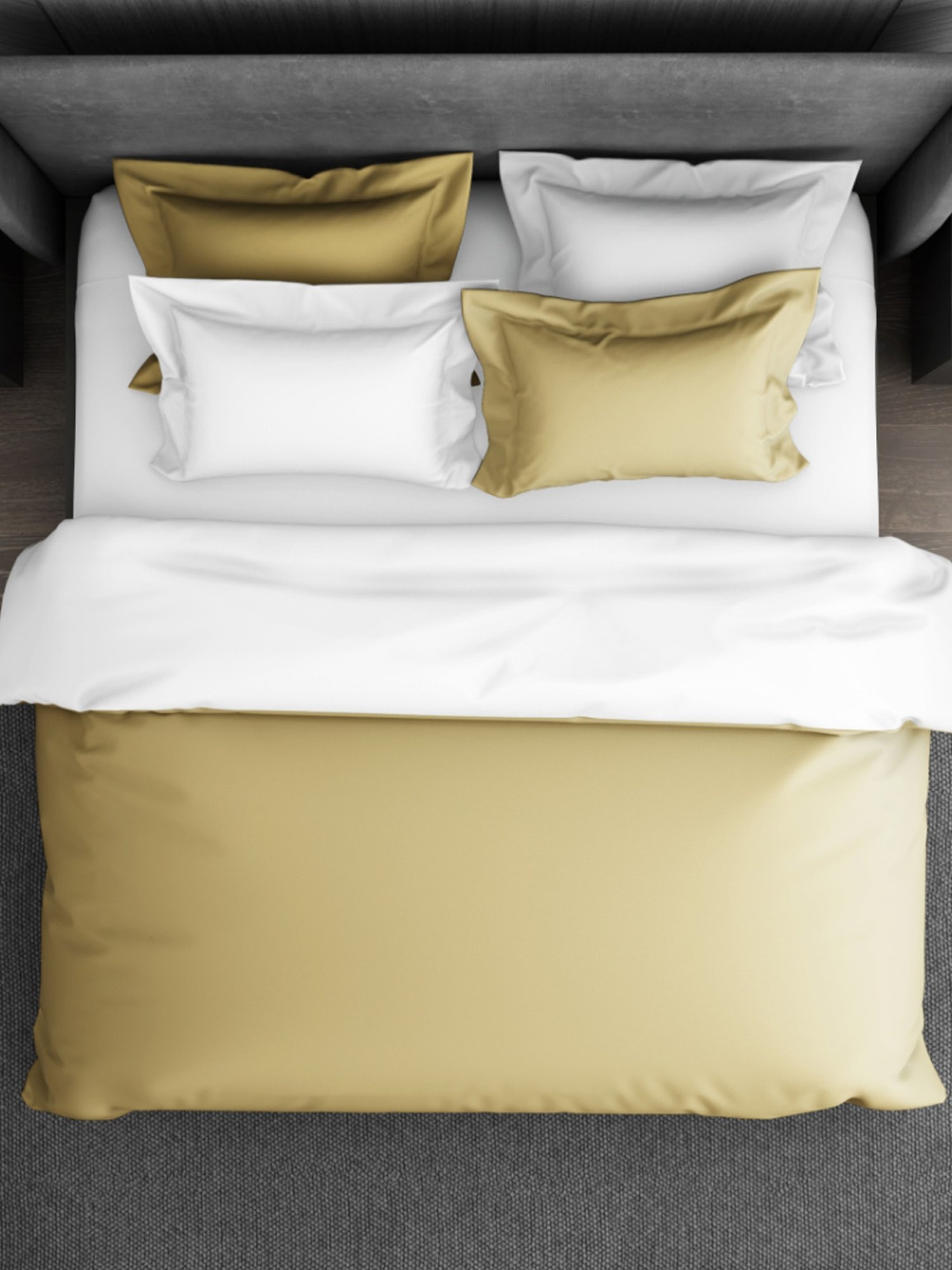 Spaces Solid Gold Cotton Queen Duvet Cover