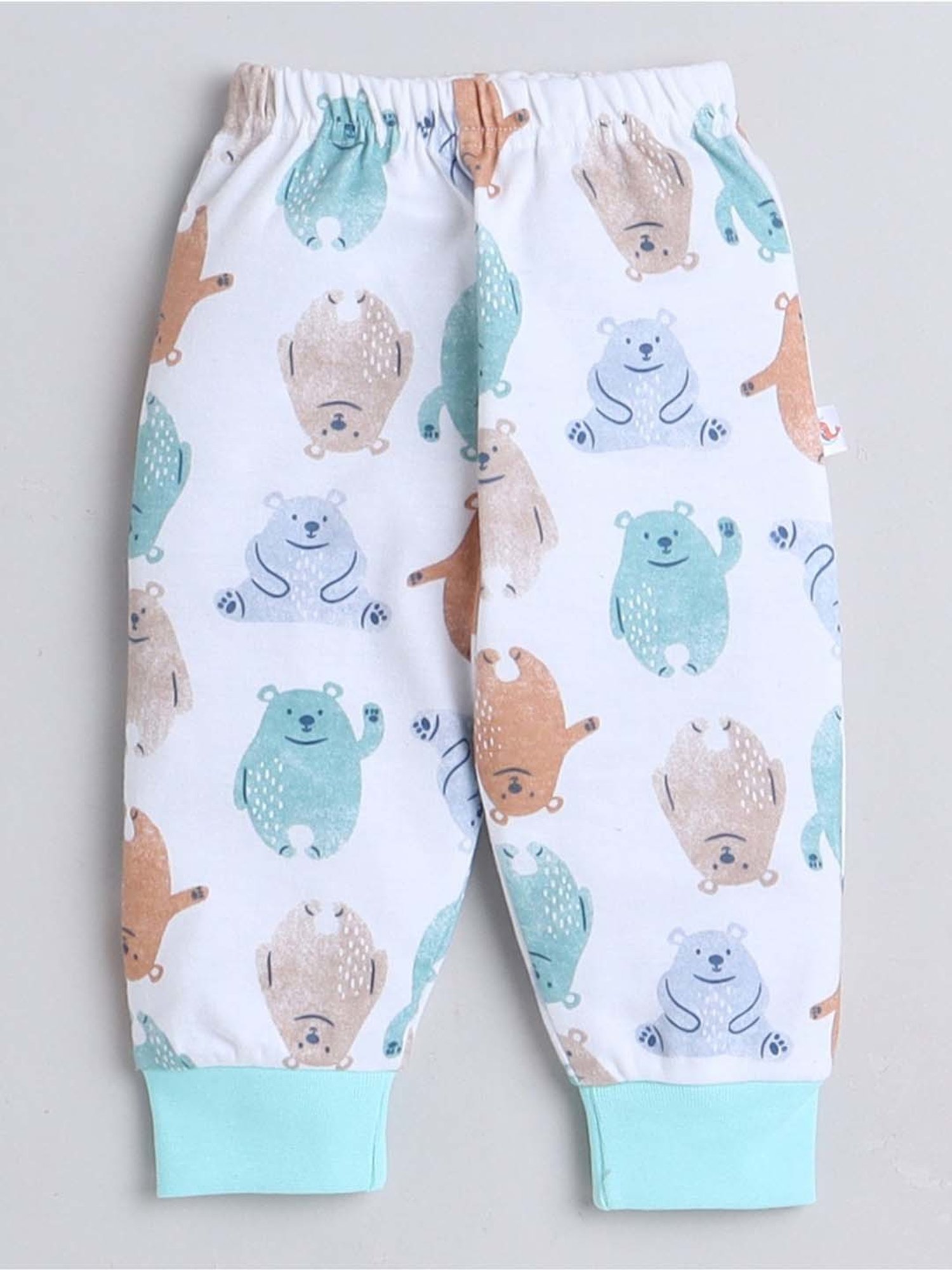 Bumzee Boys Mint Green & White Cotton Printed Pajamas (Pack of 4)