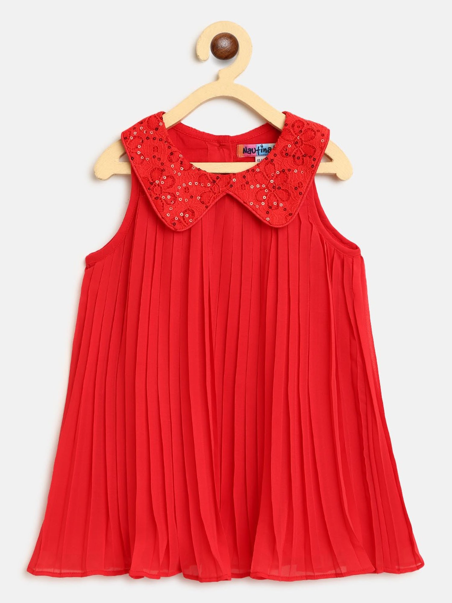 Nauti Nati Kids Red Solid Dress
