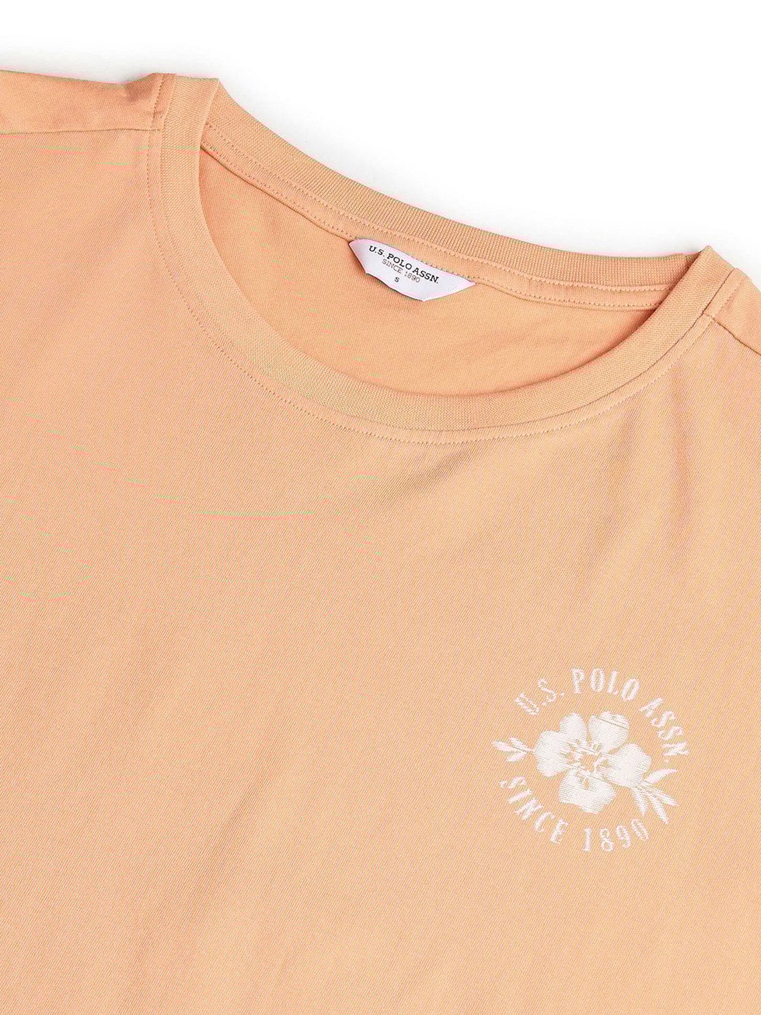 U.S. Polo Assn. Peach Cotton Graphic Print T-Shirt