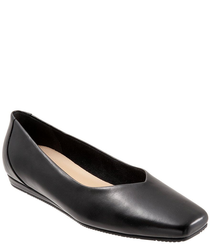 SoftWalk Vellore Leather Square Toe Flats