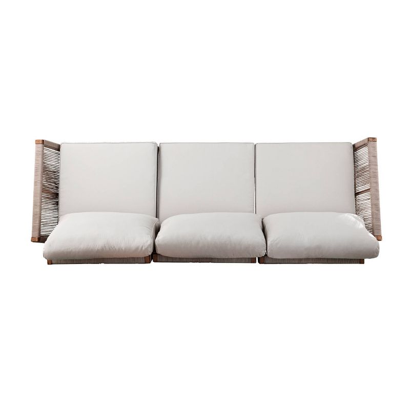 Tahoe Outdoor Three-Seater Sofa - Brown Wicker - Serta