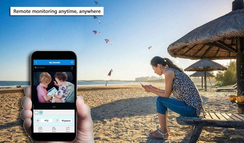 zxcv Wireless Surveillance Cameras Outdoor Long Range 1080P HD Dynamic Capture IP66 Waterproof Mail Alarm Video Playback Infrared P2P Wireless Monitoring System