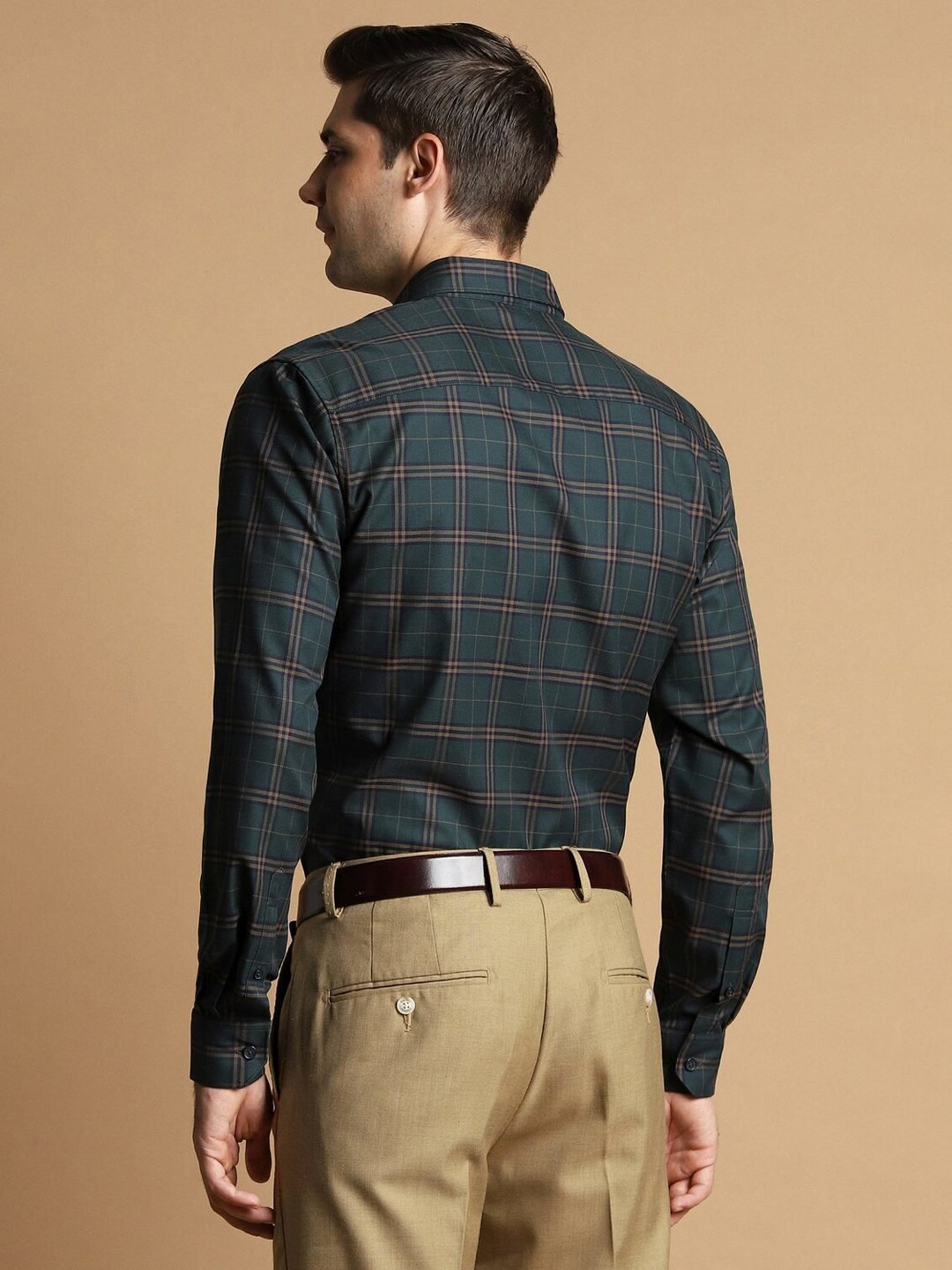 Arrow Sport Dark Green Cotton Slim Fit Shirt