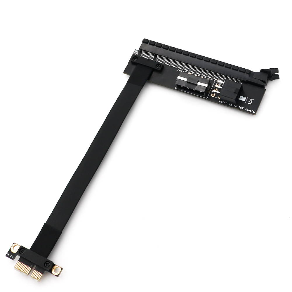 High Quality PCI-e PCI Express 1X to 16X Extension cable with 4Pin and ATX 6Pin Power Input Connector