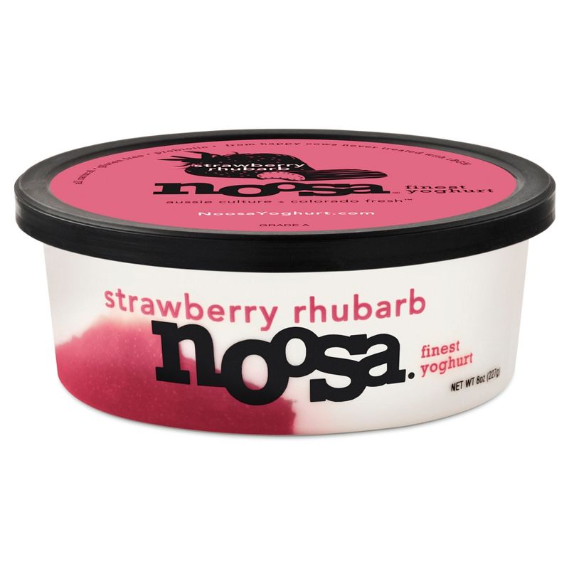 Noosa Strawberry Rhubarb Probiotic Whole Milk Yoghurt - 8oz