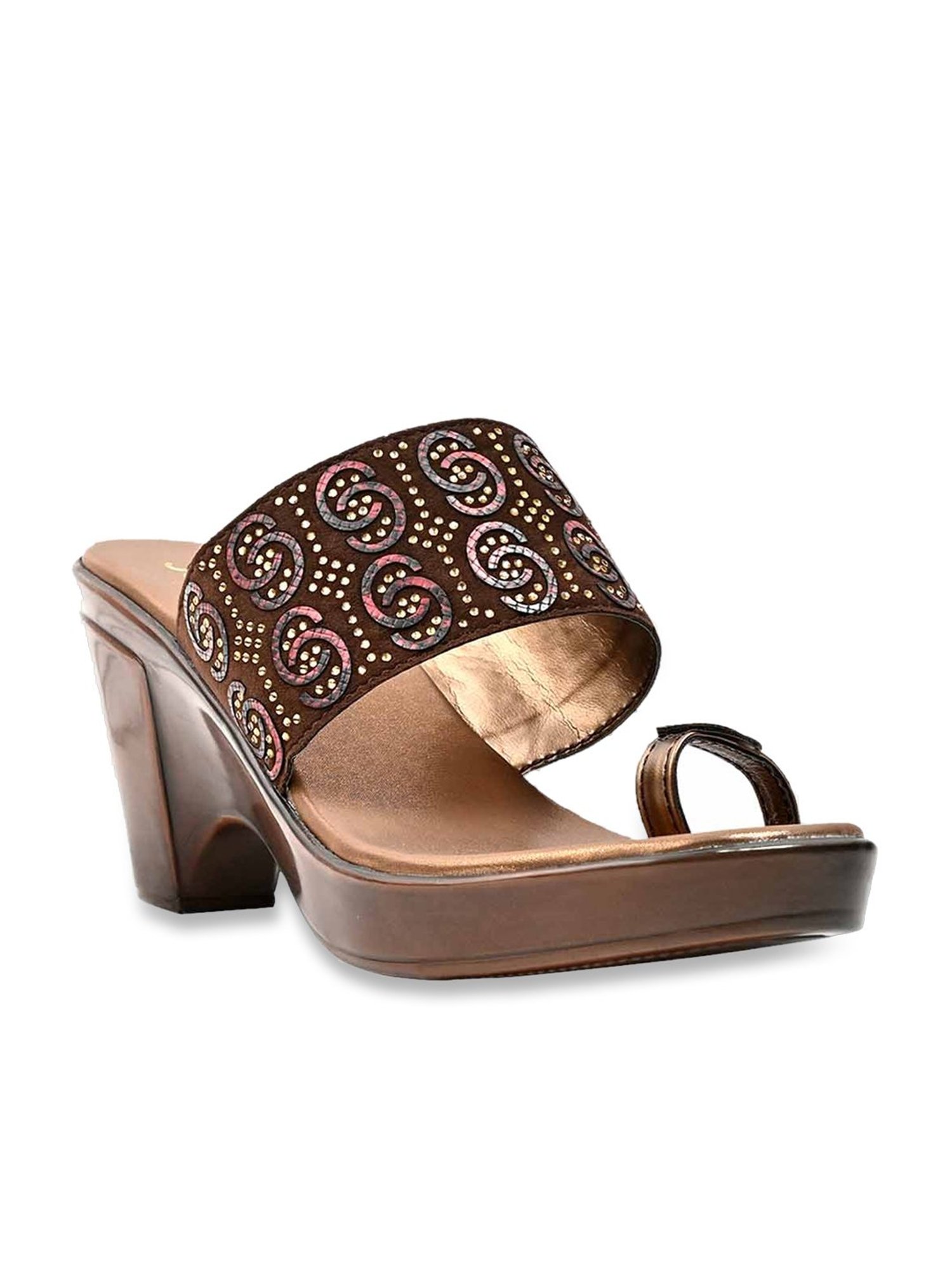 Jove Women's Brown Toe Ring Sandals