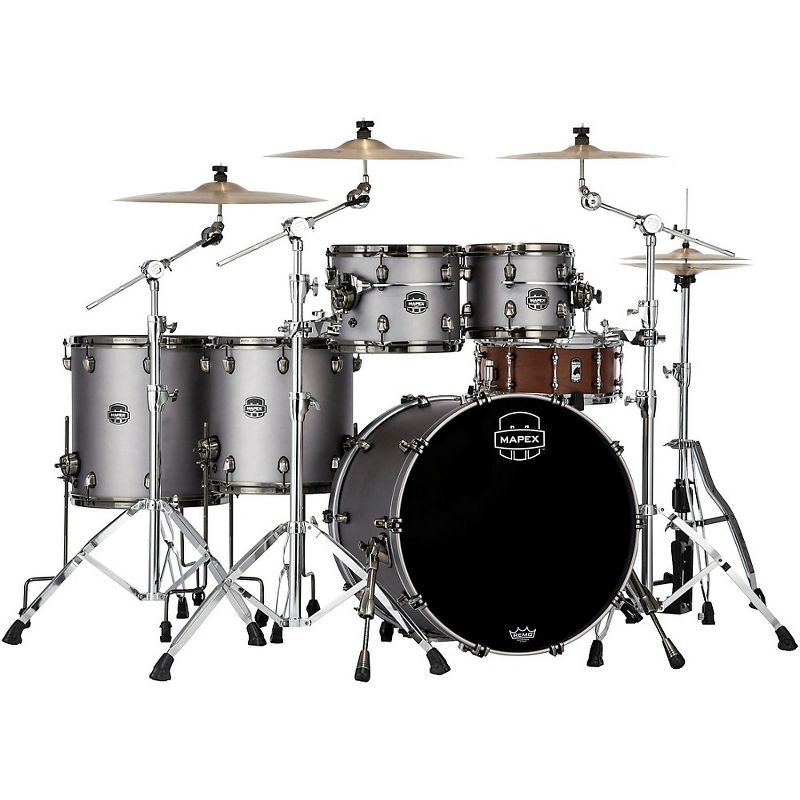Mapex Saturn Evolution Workhorse Birch 5-Piece Shell Pack with 22 in. Bass Drum Gun Metal Grey
