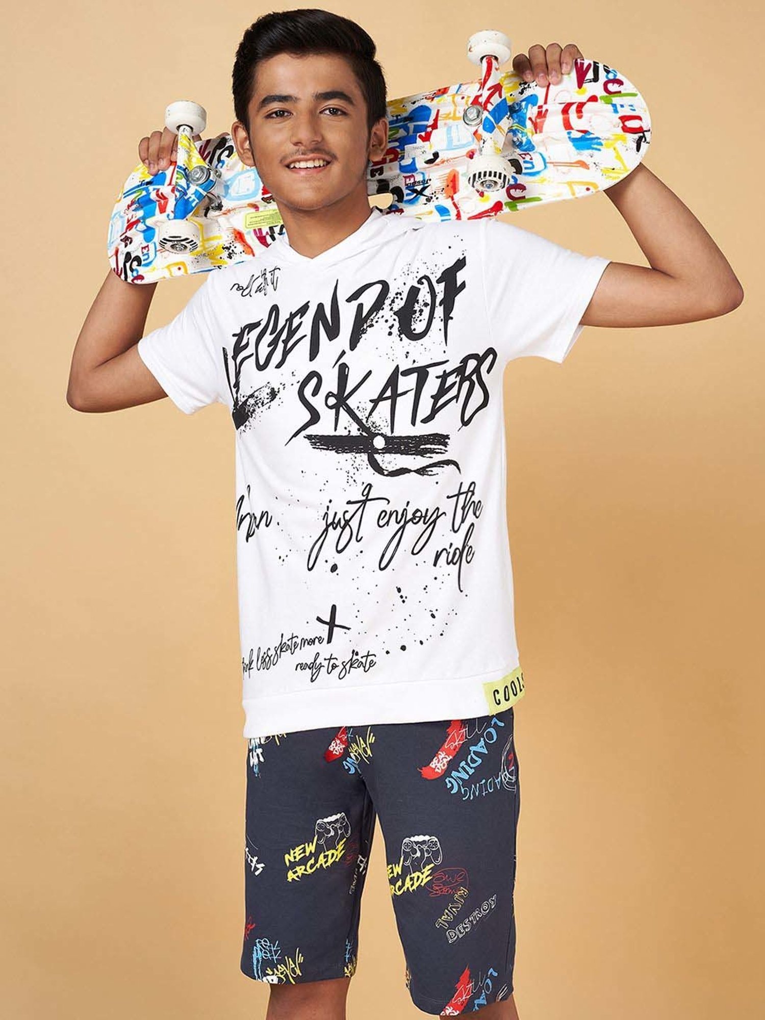 Coolsters by Pantaloons Kids White Cotton Printed T-Shirt