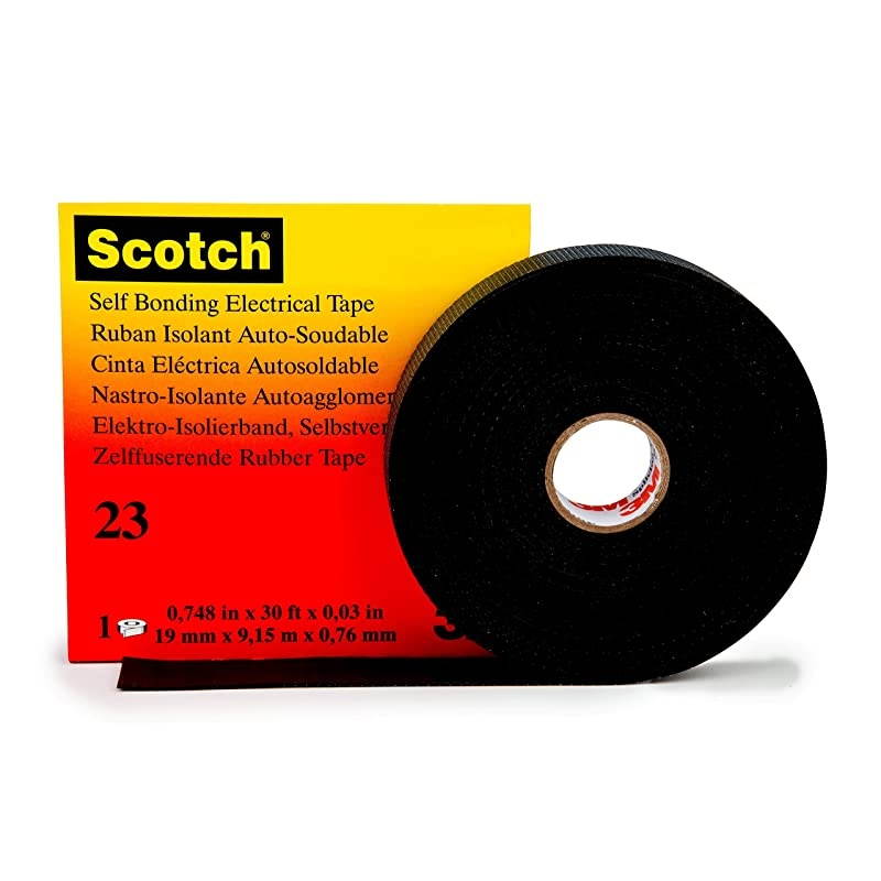 3M  Rubber Splicing Tape 23, 1-1/2 in x 30 ft, Black, Self-Fusing (EPR based) Rubber Electrical Insulating Tape, 1 roll