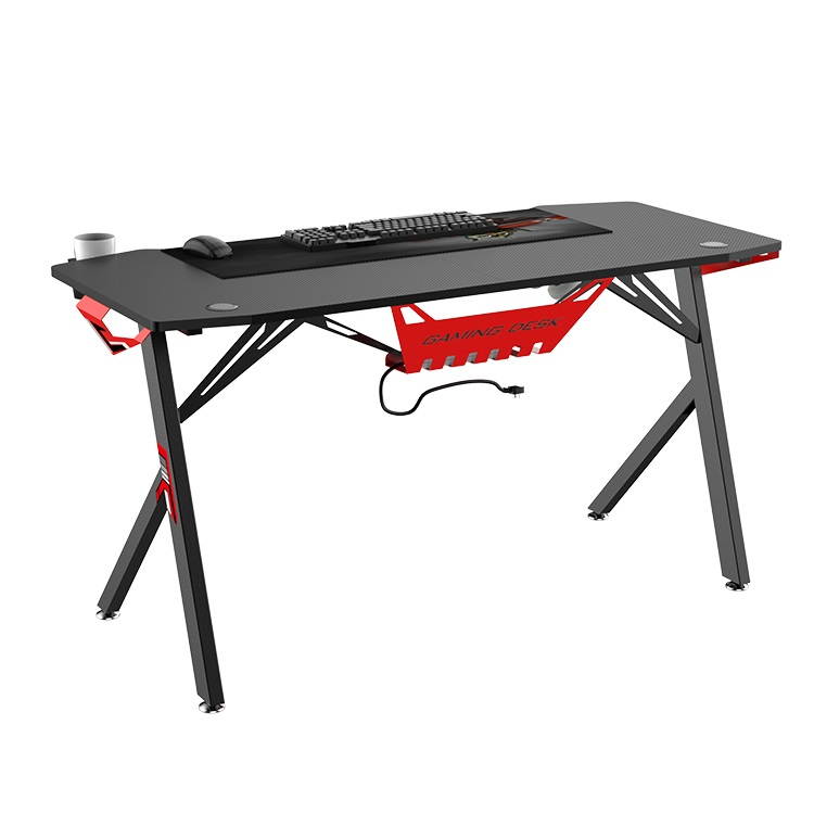 55" Gaming Desk - NEO E-Sports Computer Desk Table with Large Size Ergonomic Surface and K-Shaped Heavy Duty Construction for Home or Office, Computer Workstation