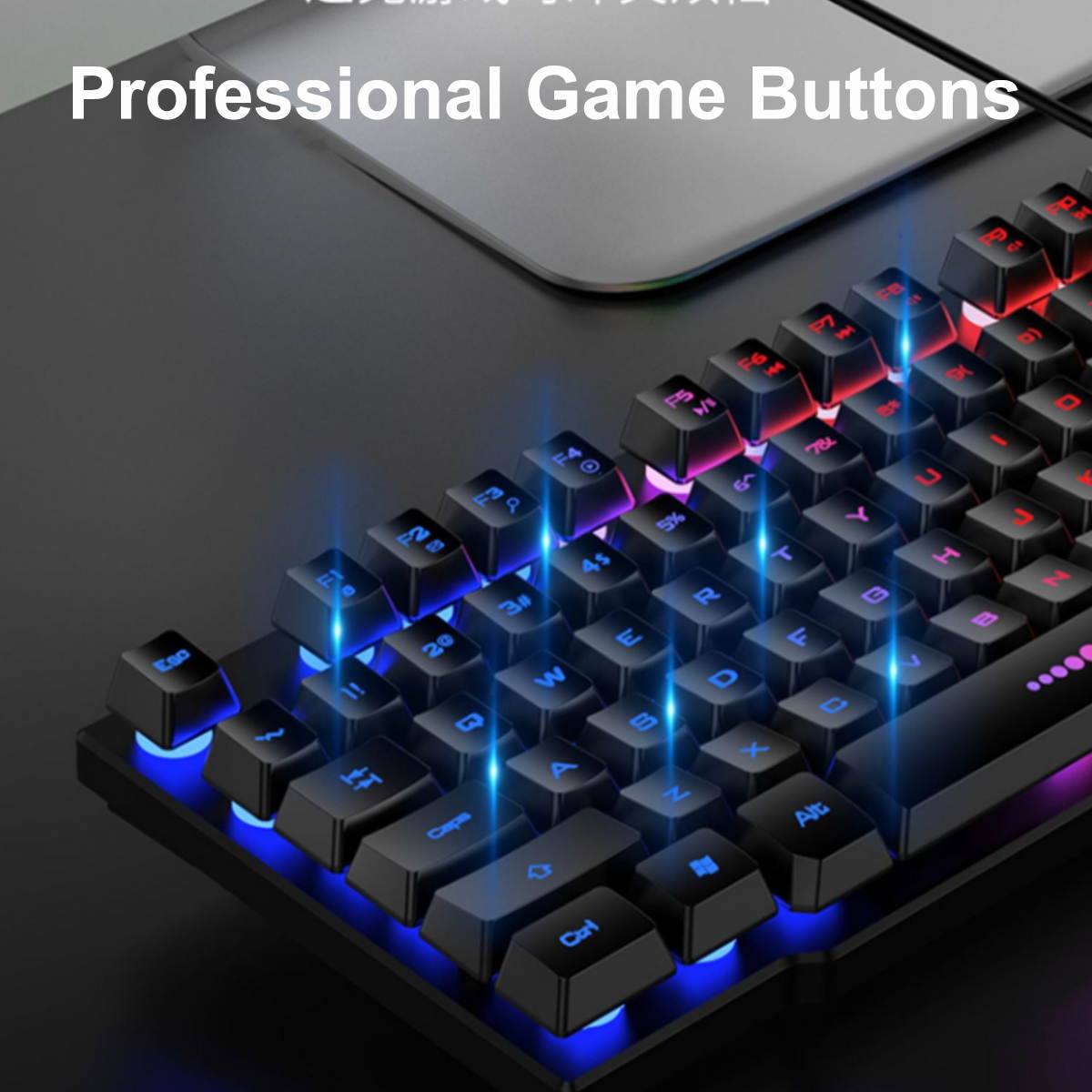 Mechanical Keyboard Mouse Headset Kit,Gaming Mouse & RGB Headphones for Laptop Computer PC Games for PS4, Xbox One & PC, White, GK23