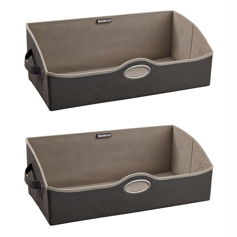 ClosetMaid 3149300 Large Spacious Durable Fabric Organizer Multiple Item Rectangular Nonwoven Polypropylene Storage Bin, Charcoal (2 Pack)