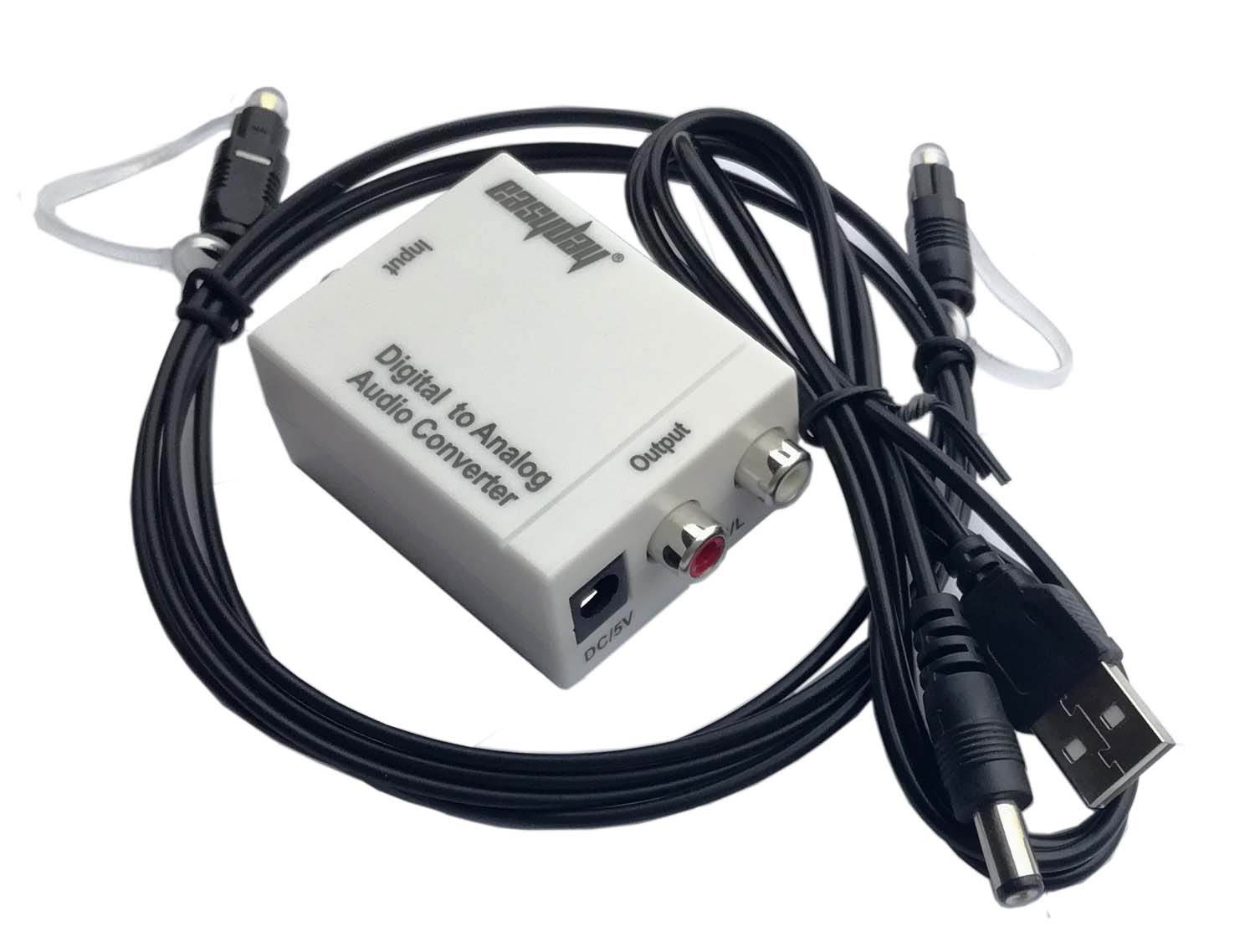 Digital SPDIF Optical Toslink Coax to Analog RCA Audio Converter 1.5M OPT USNE_DACWHI_50CM_USB