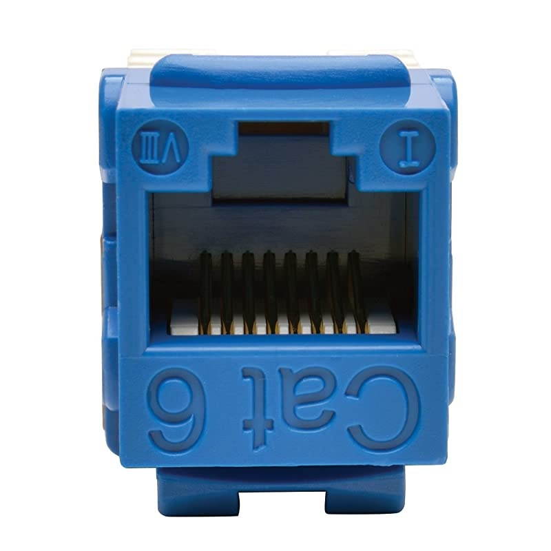 Cat6/5e Blue Wallplate Keystone Jack, Punch-Down/RJ45 F TAA GSA (N238-001-BL)